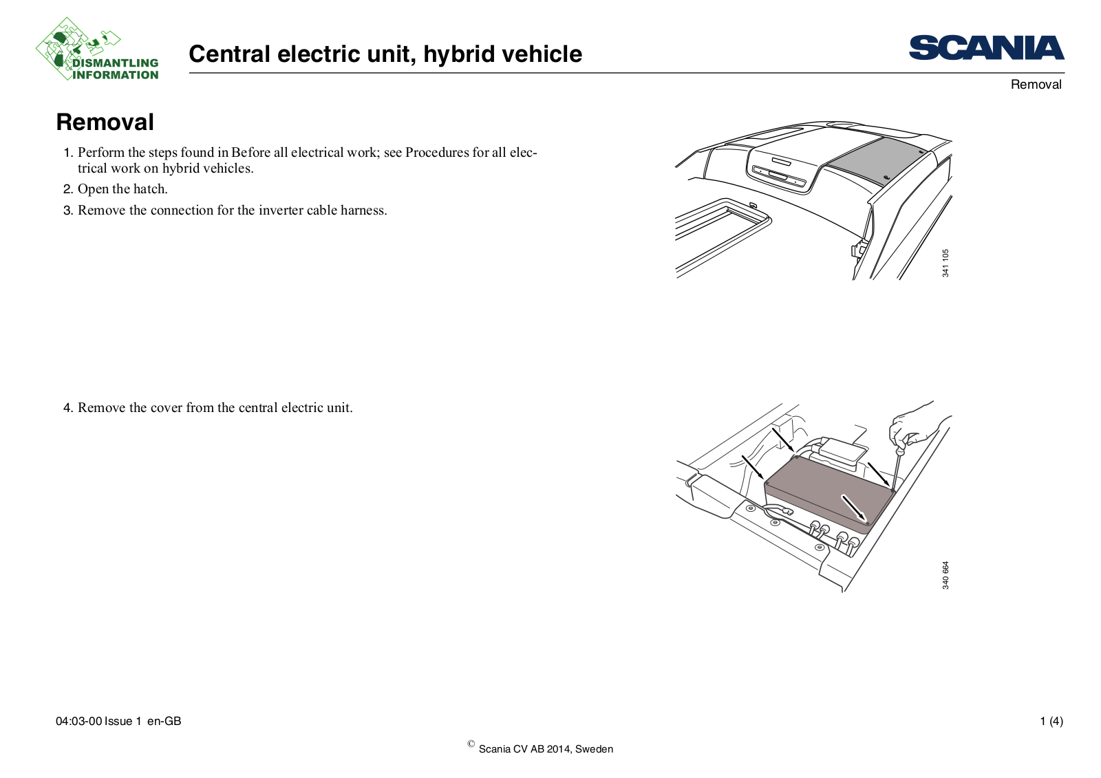 Scania Central unit, hybrid vehicle Service Manual