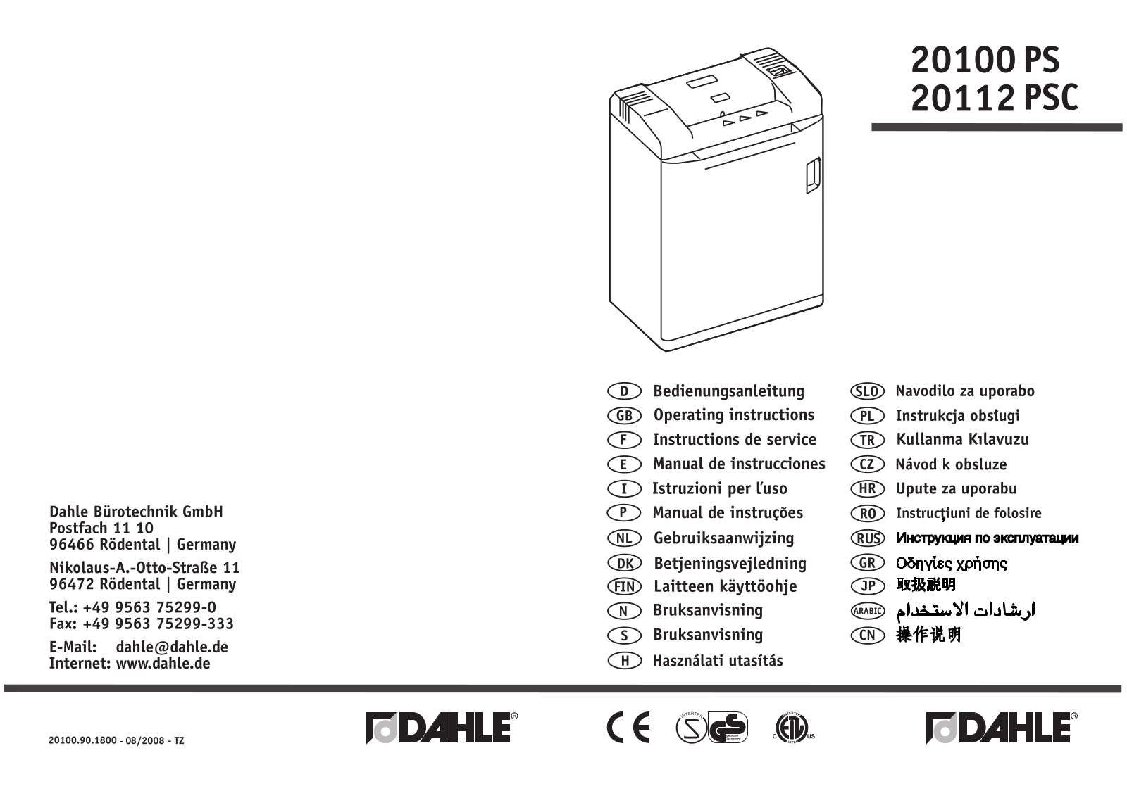 Dahle 20112 User guide