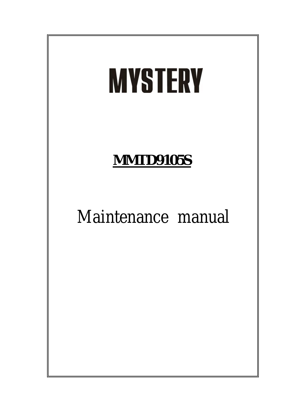 Mystery MMTD-9105S Schematics