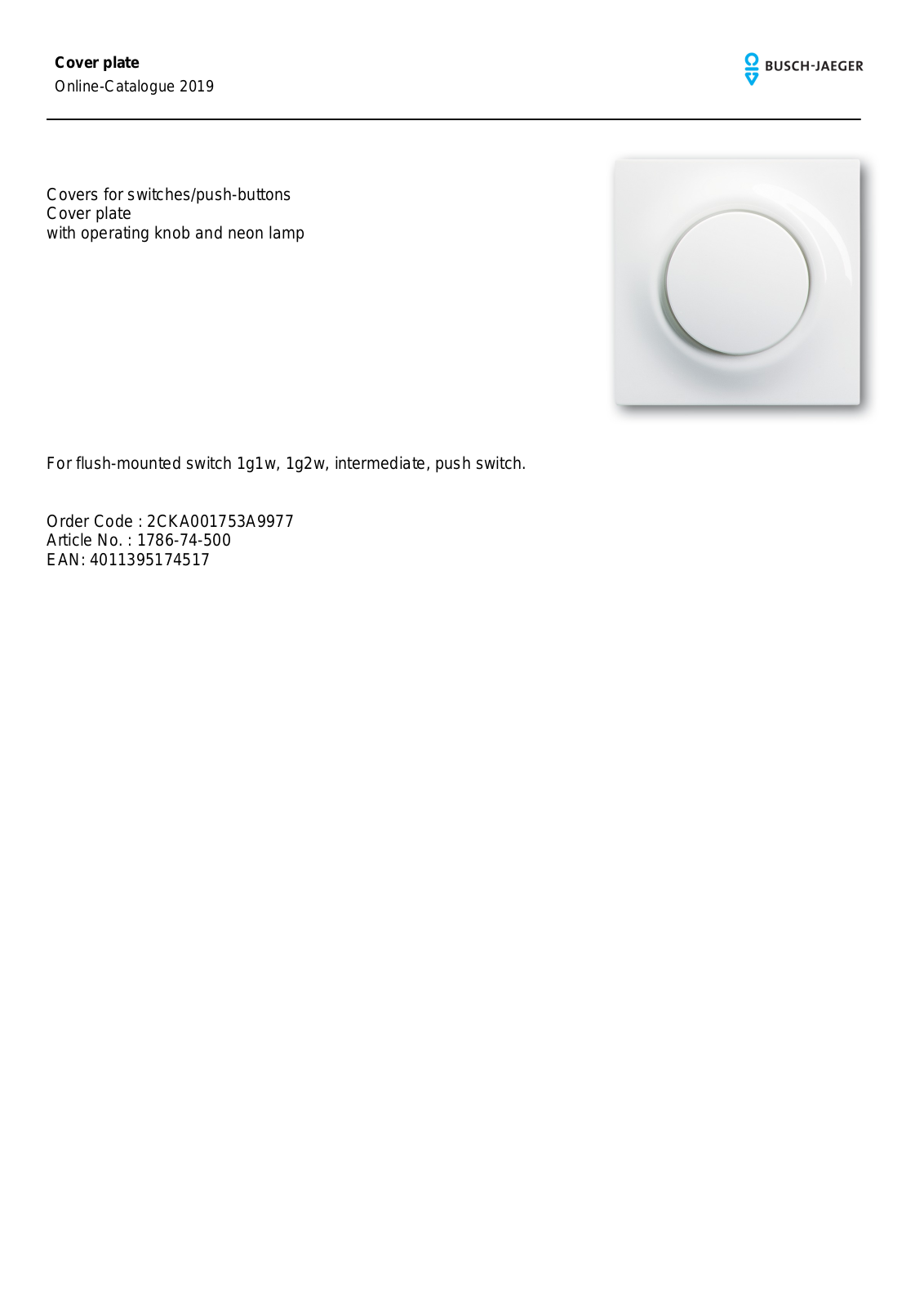 Busch-Jaeger 1786-74 User Manual - ManualMachine.com