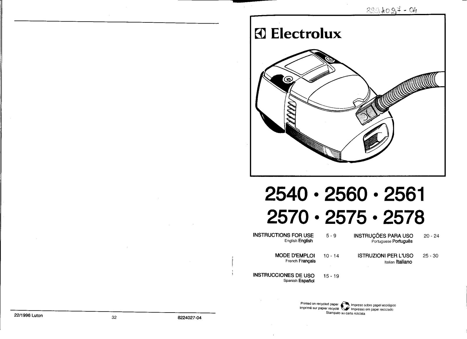 AEG-Electrolux Z2561 User Manual