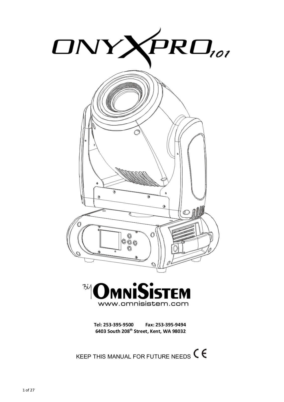 OmniSistem OnyxPro 101 User Manual