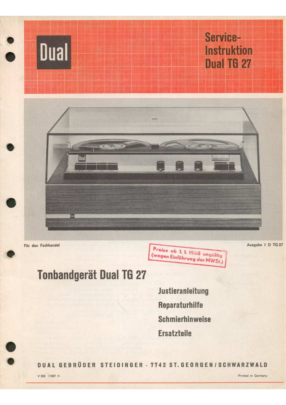 Dual TG-27 Service manual