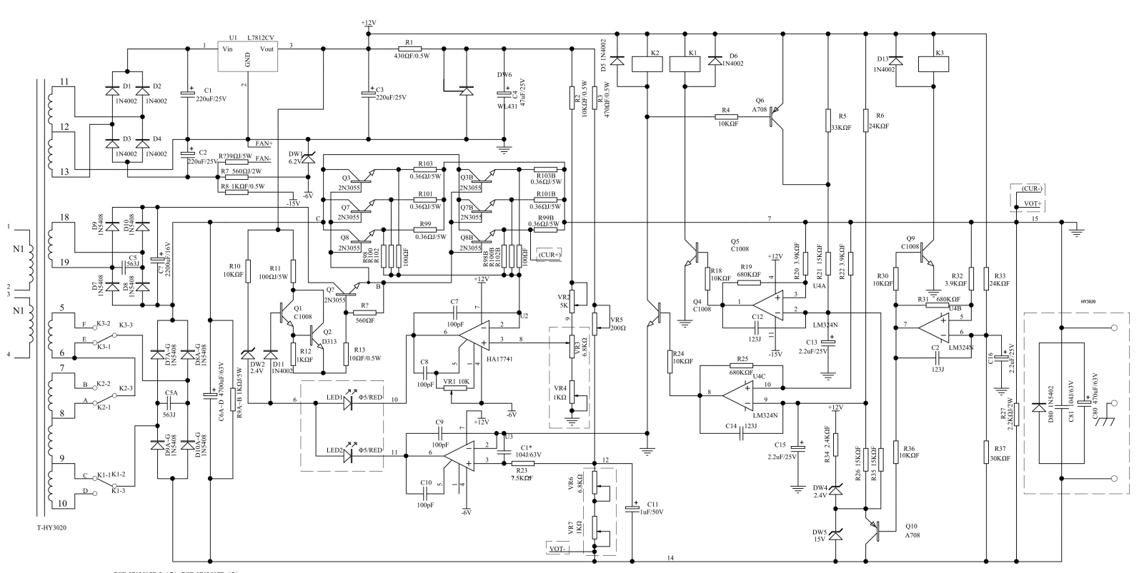 Mastech HY-3020 Schematic