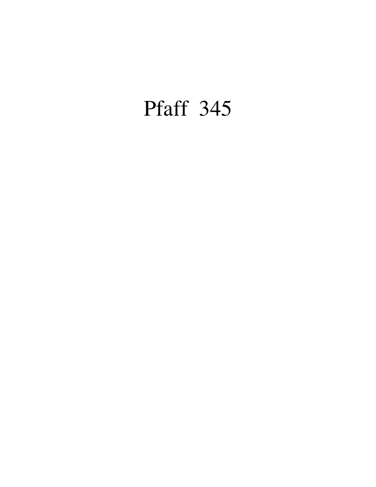 PFAFF 345 Parts List