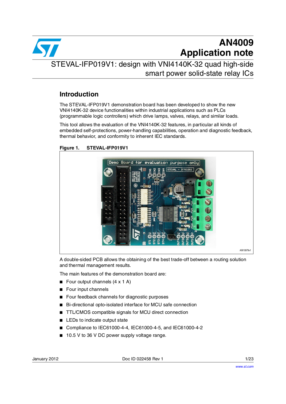 ST AN4009 APPLICATION NOTE