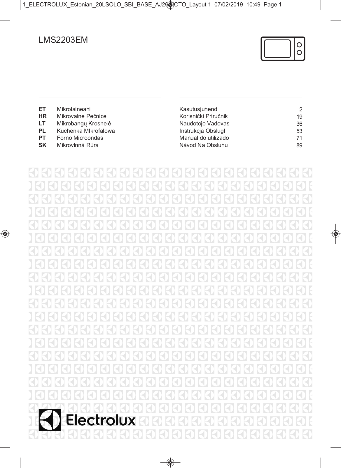 Electrolux LMS2203EMX User Manual