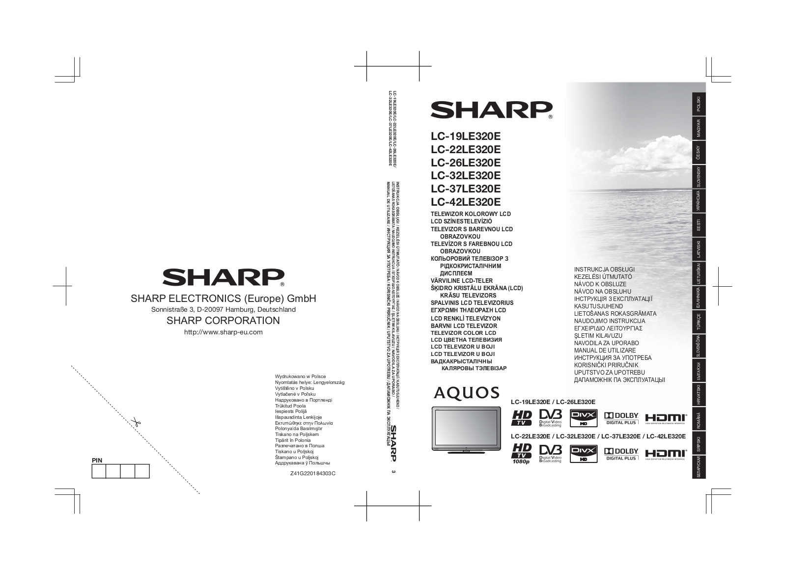 Sharp LC-19LE320E, LC-22LE320E, LC-26LE320E, LC-32LE320E, LC-37LE320E Manual