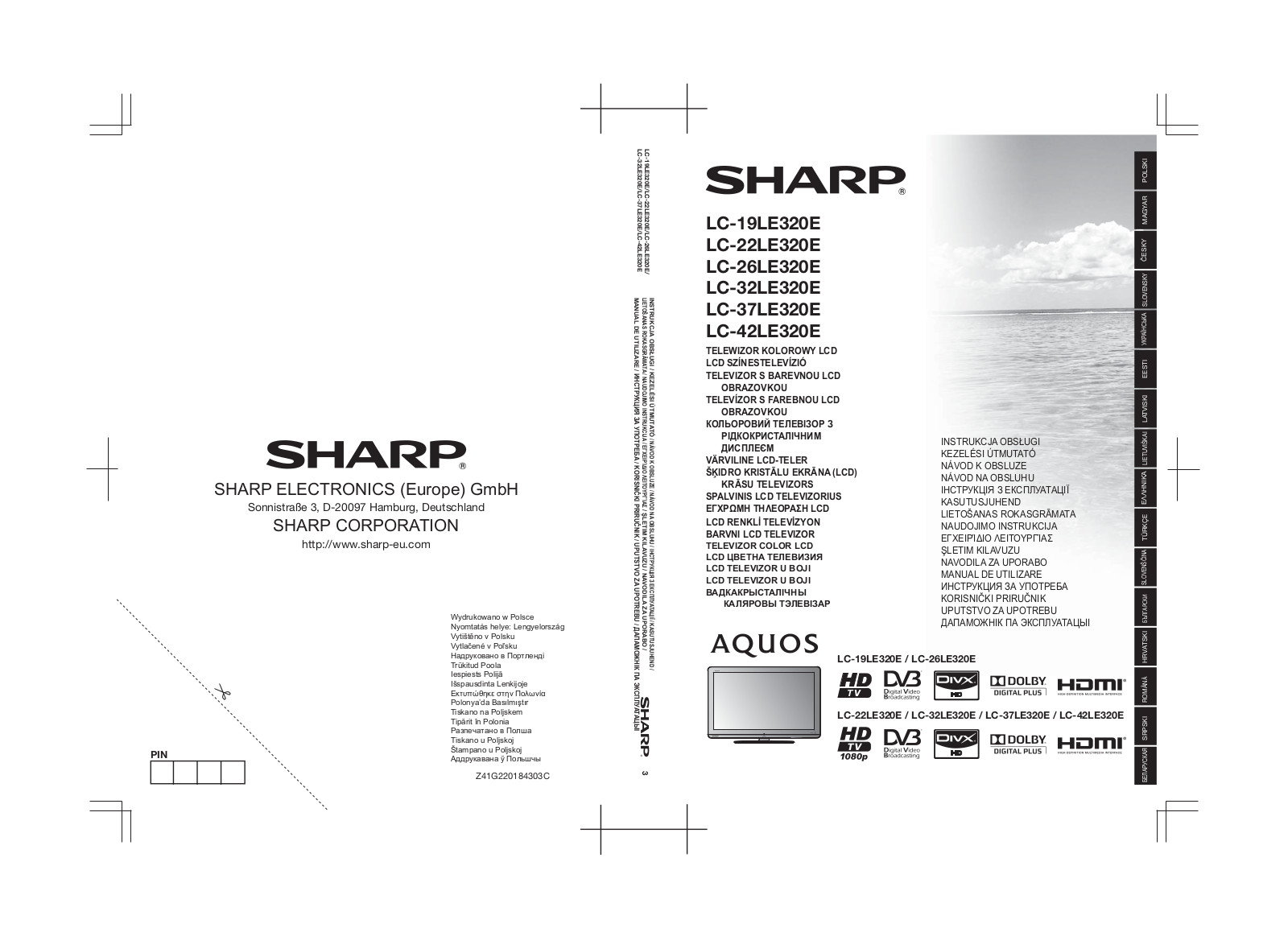 Sharp LC-19LE320E, LC-22LE320E, LC-26LE320E, LC-32LE320E, LC-37LE320E User Manual