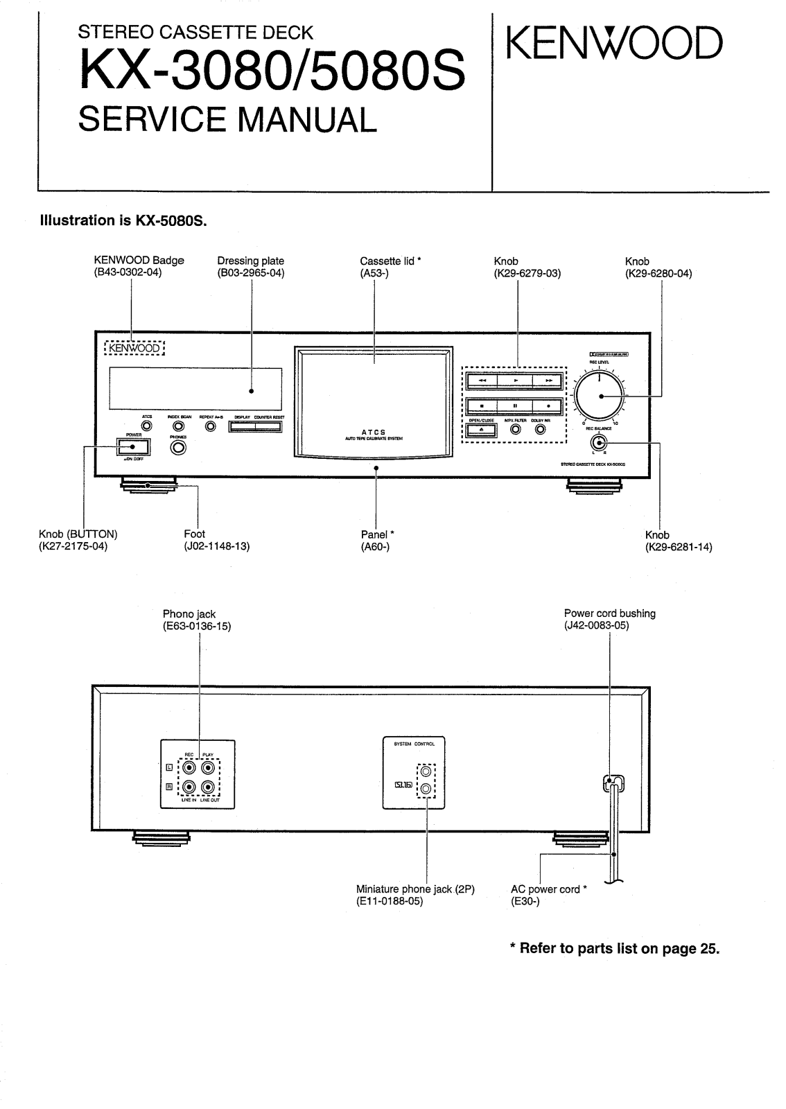 Kenwood KX-5080-S, KX-3080 Service Manual