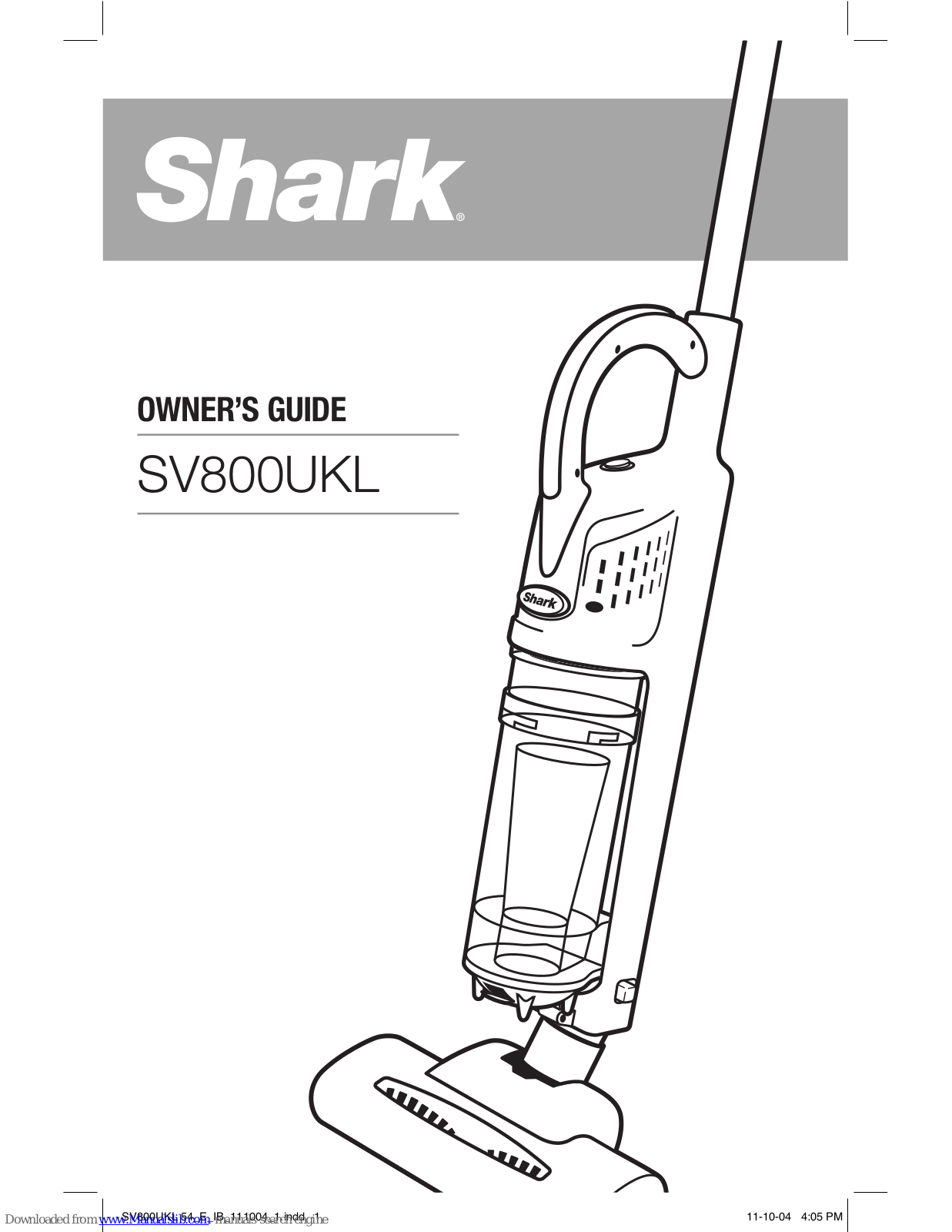 Shark SV800UKL Owner's Manual