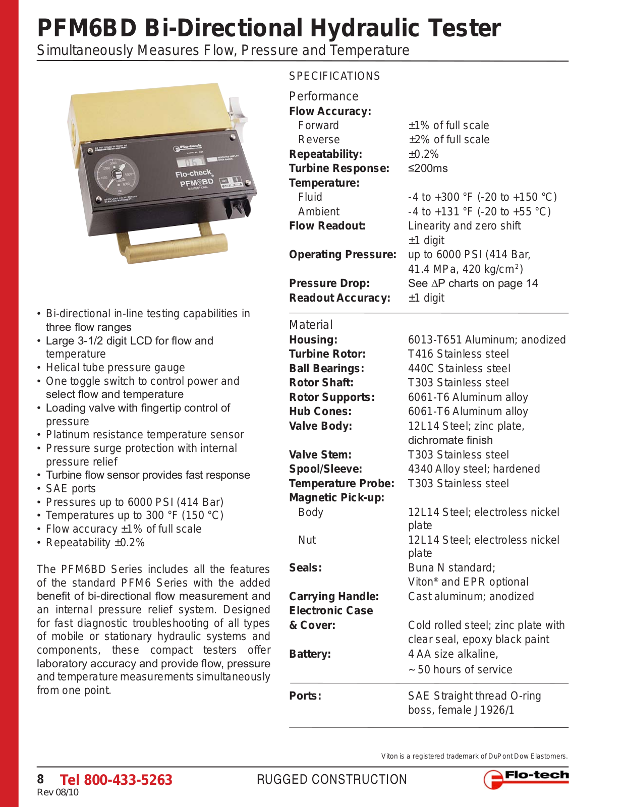 Flo-tech PFM6BD Specifications