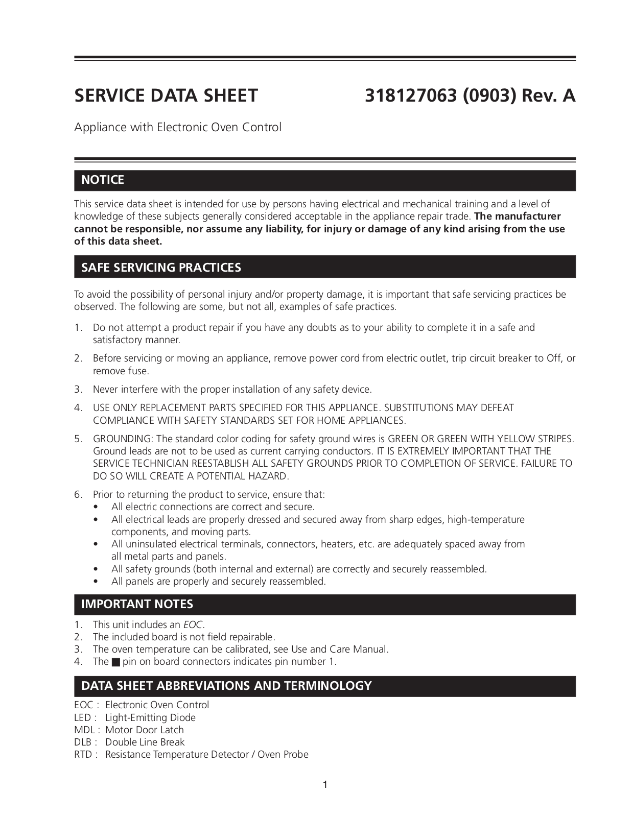 FRIGIDAIRE OVEN CONTROL User Manual