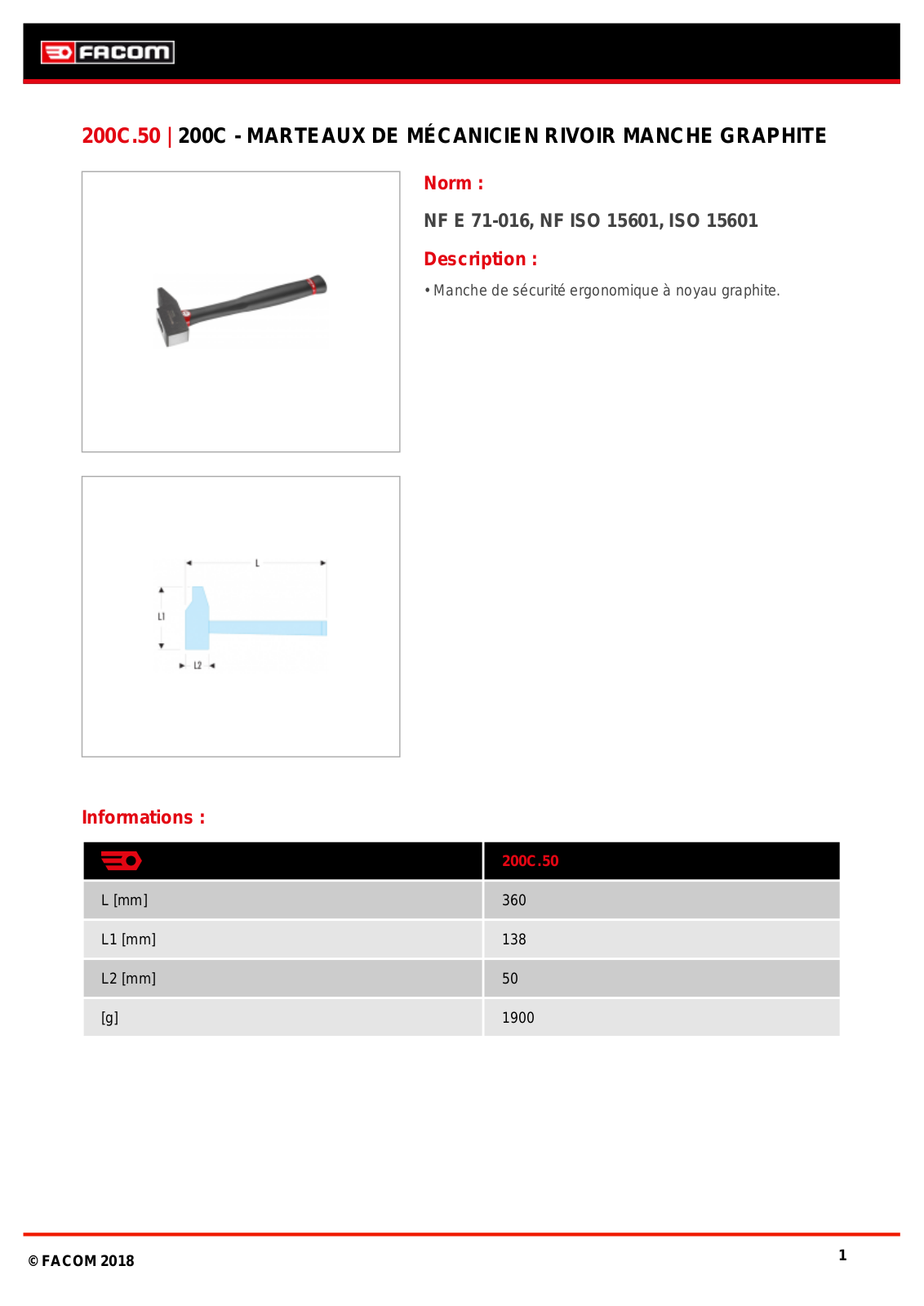 Facom 200C.50PF Specification - ManualMachine.com