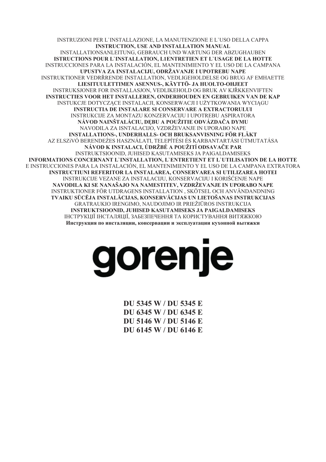 Gorenje DU5345E User Manual