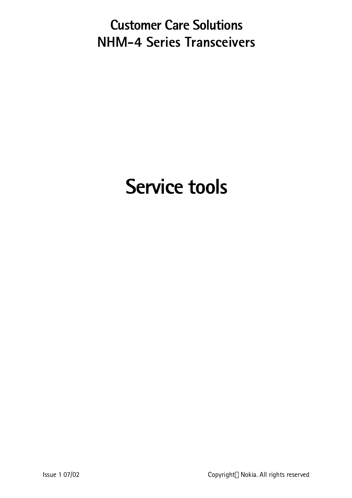 Nokia 8910 Service Manual 07 nhm4 servicetools