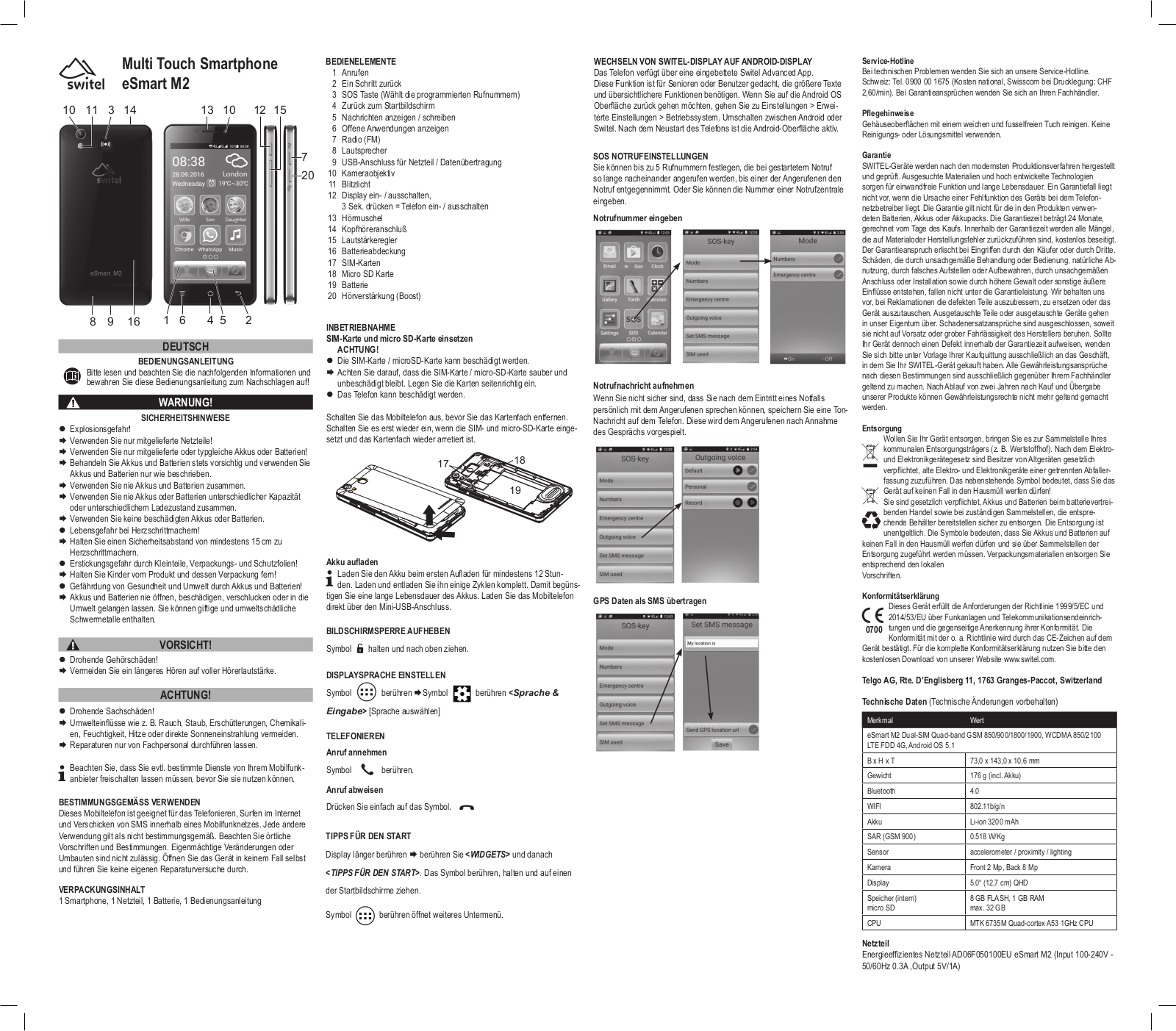 Switel M2 Operating Instructions