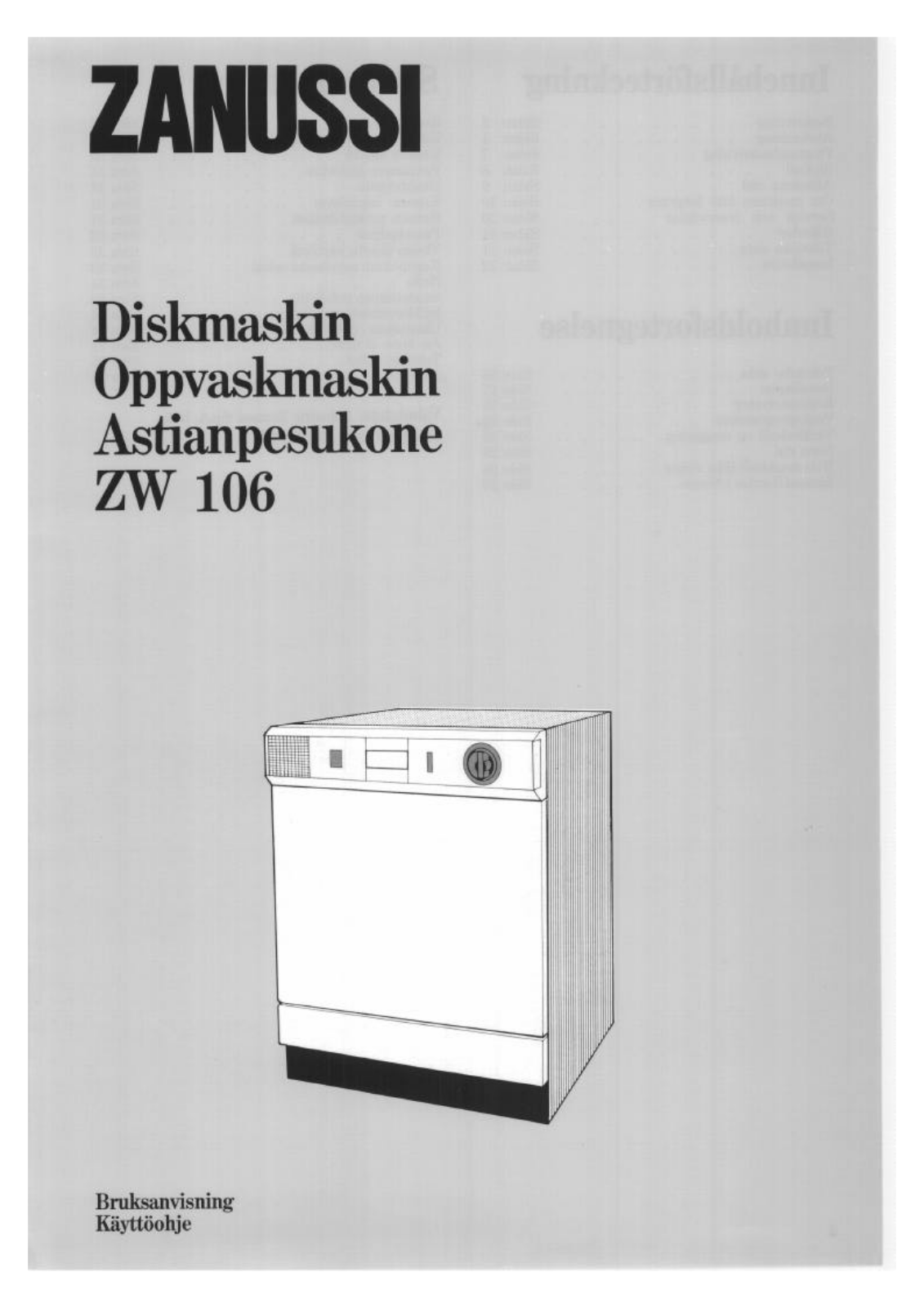Zanussi ZW106 User Manual