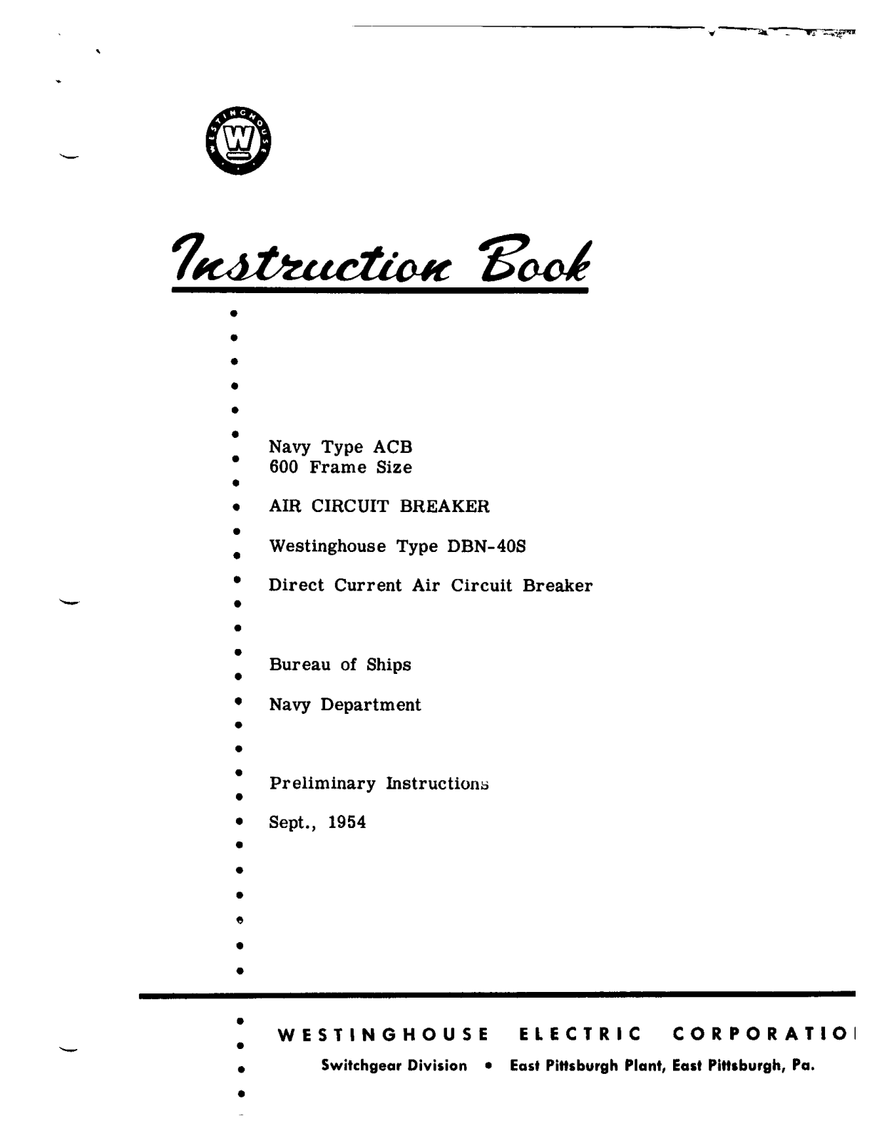 Westinghouse DBN-408 User Manual