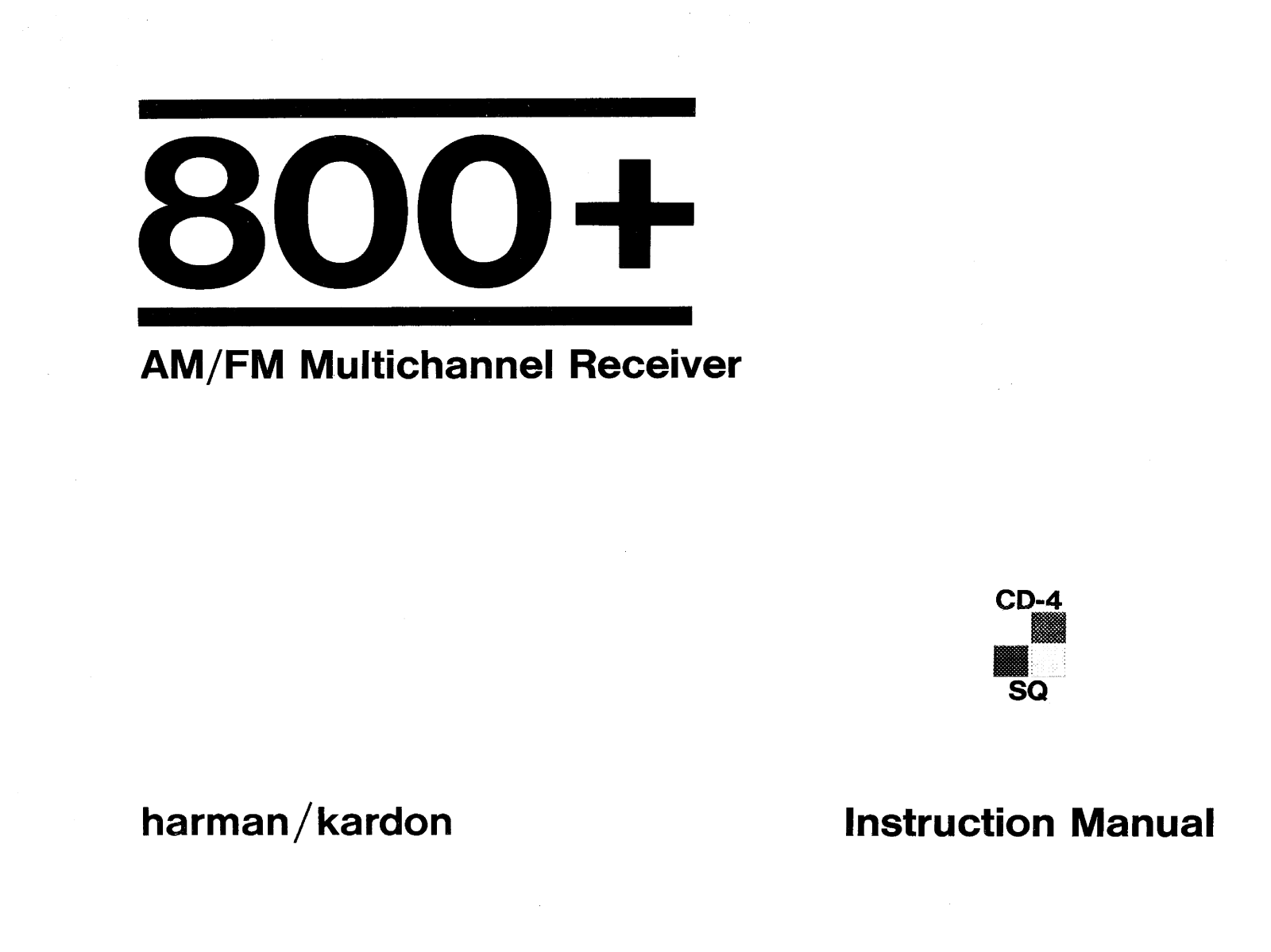 Harman Kardon 800+ Owners Manual