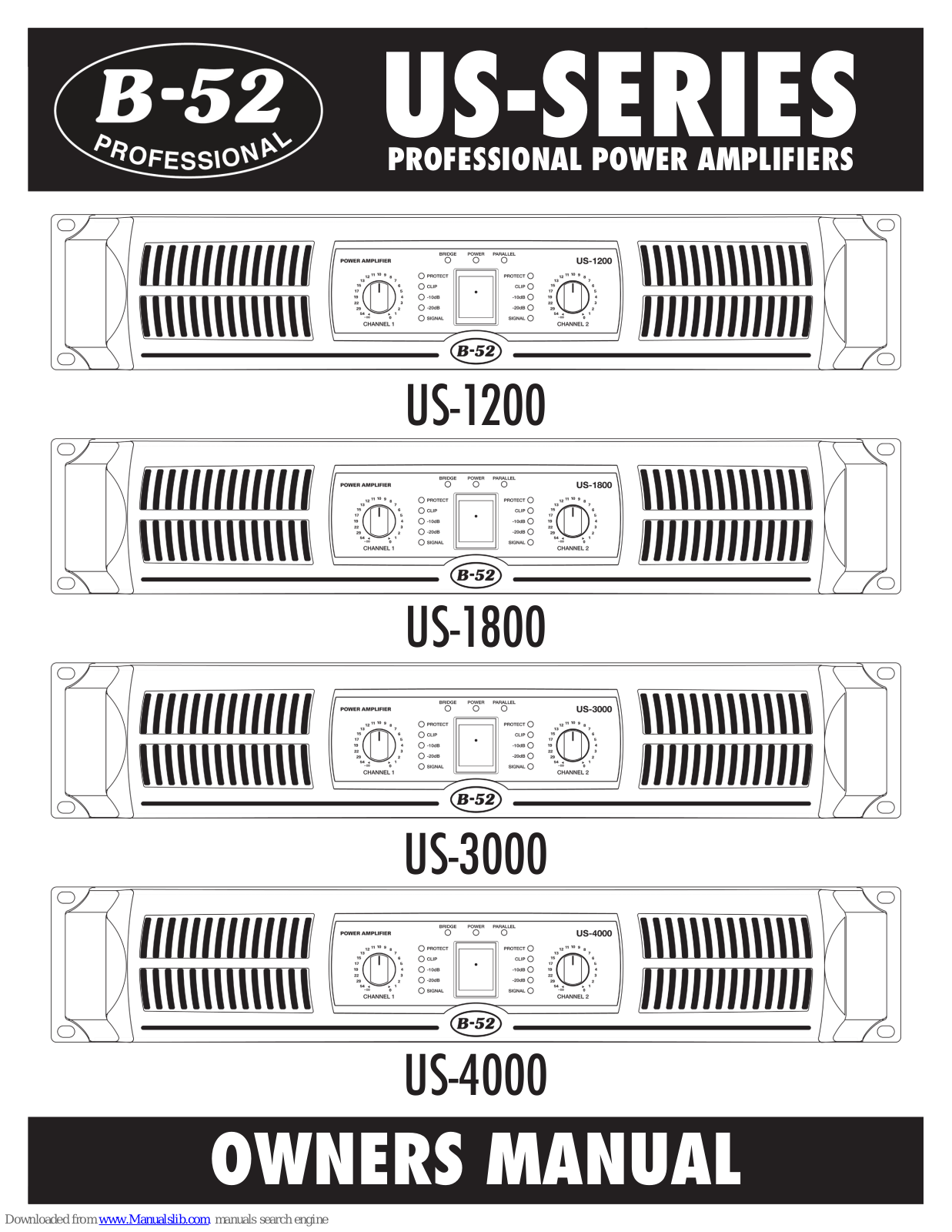 B-52 US-1200, US-1800, US-3000, US-4000 Owner's Manual