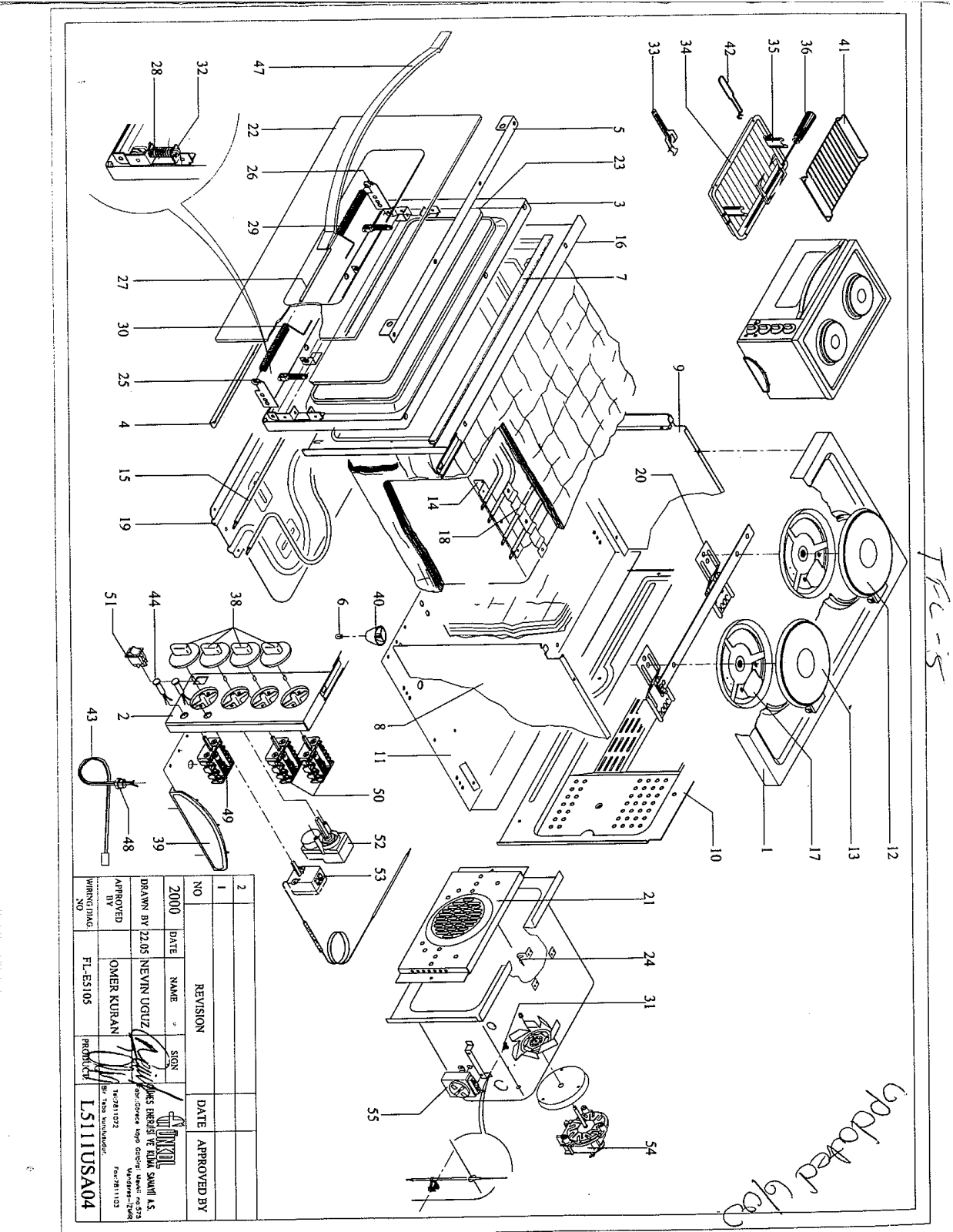 Avanti TFL-5 Parts List