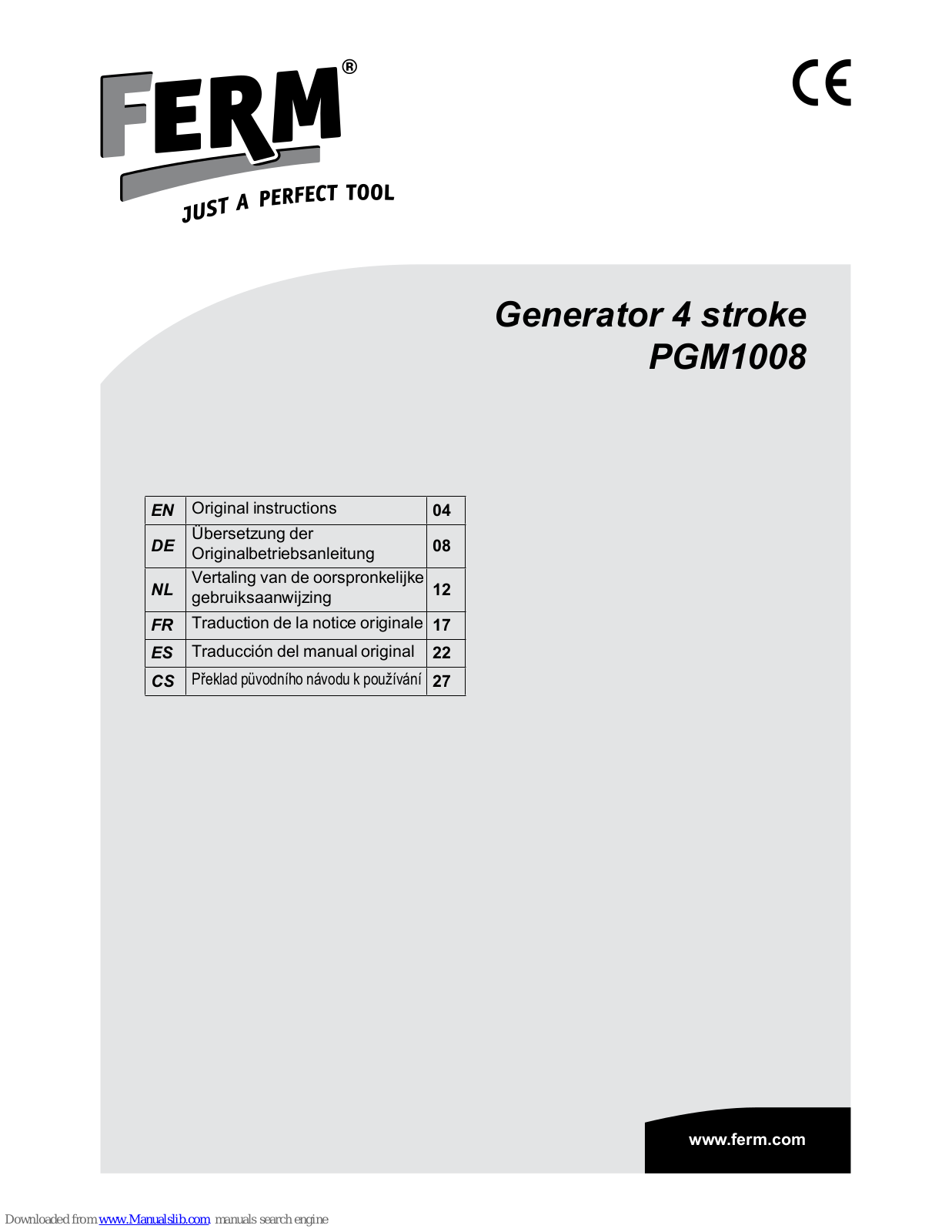 Ferm PGM1008 Original Instructions Manual