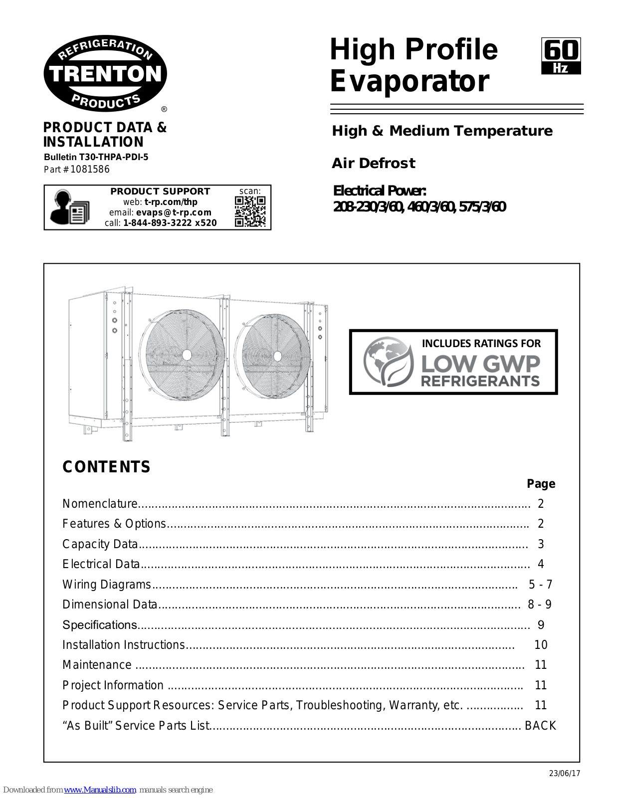 Trenton THP170HA, THP130HA, THP113HA, THP189HA, THP233HA Installation Instructions Manual