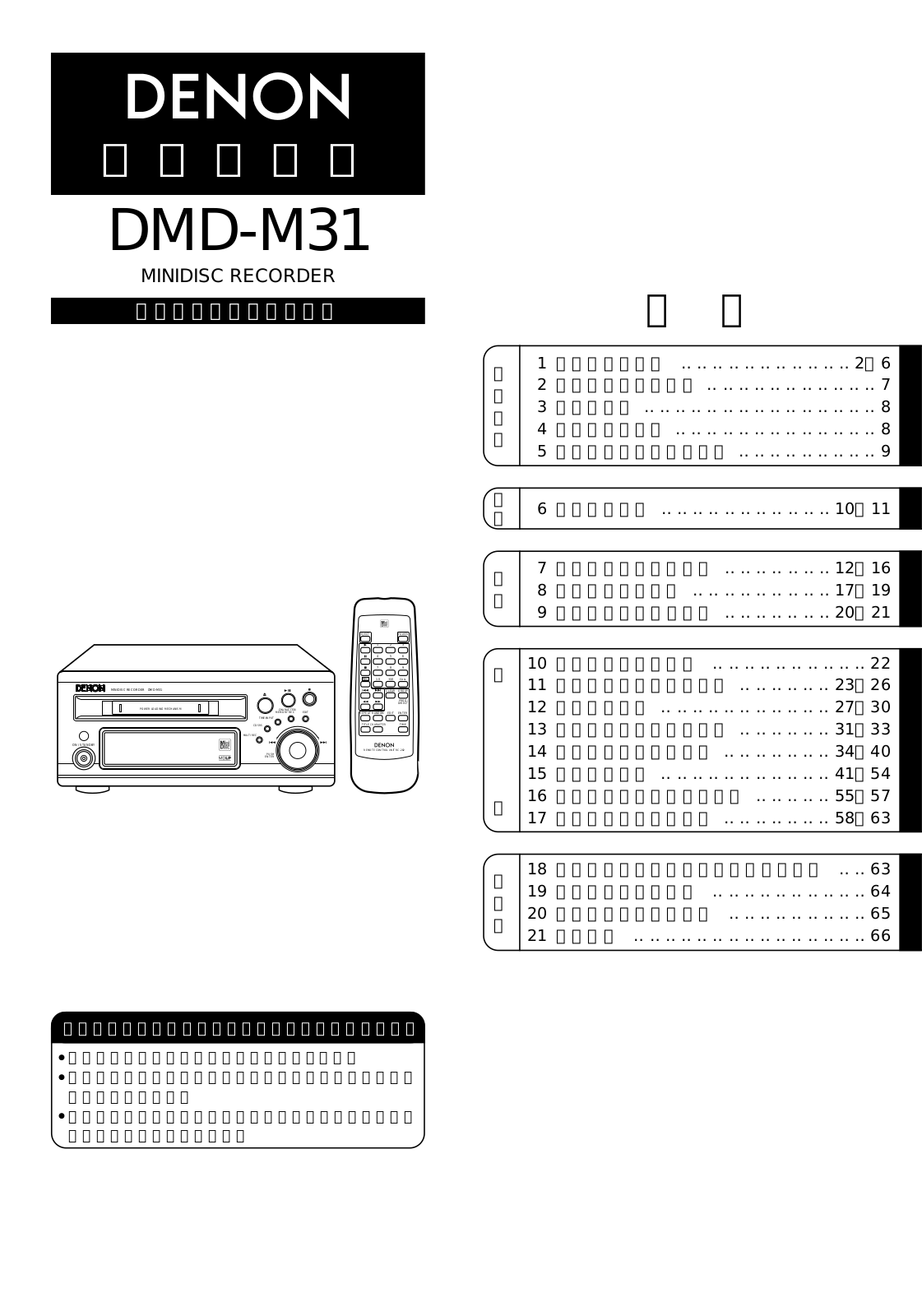 Denon DMD-M31 Owner's Manual