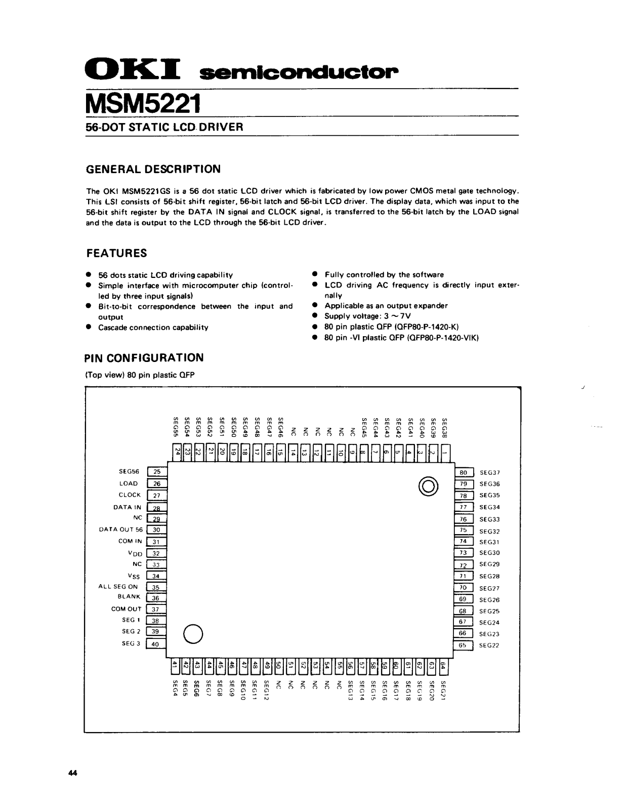 OKI MSM5221 Datasheet