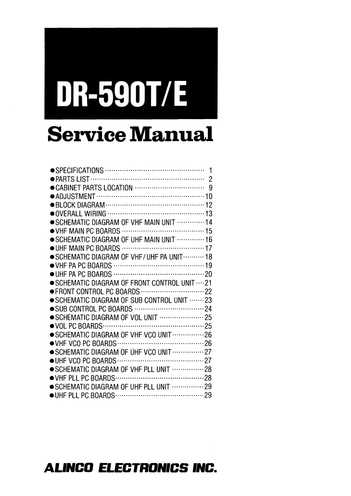 Alinco dr590 Service Manual