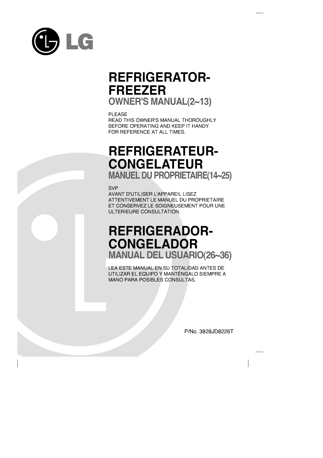 LG GRT452 User Manual