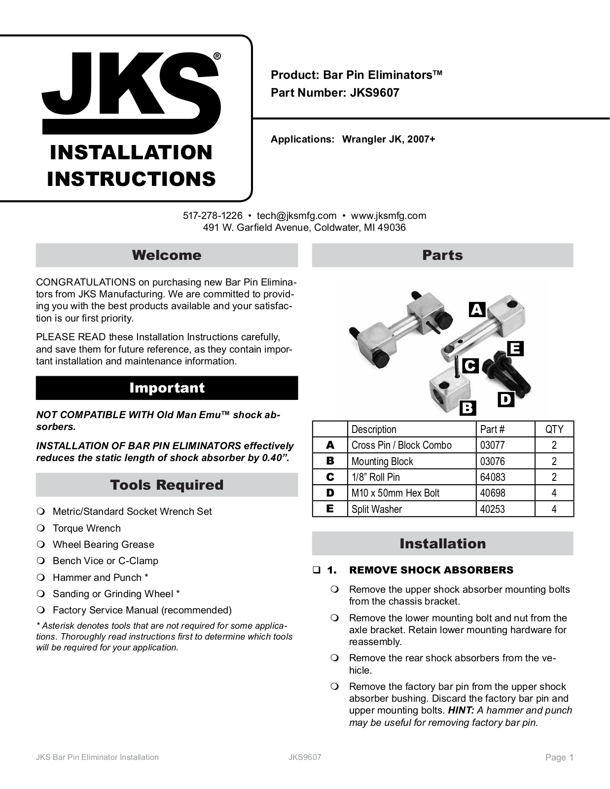 JKS 9607 User Manual