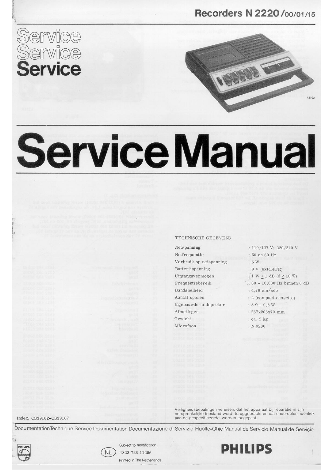 Philips N-2220 Service Manual