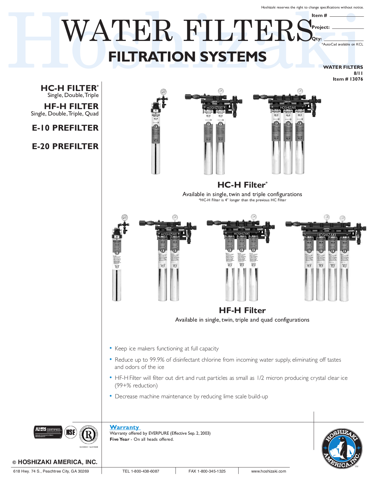 Hoshizaki America HC-H User Manual