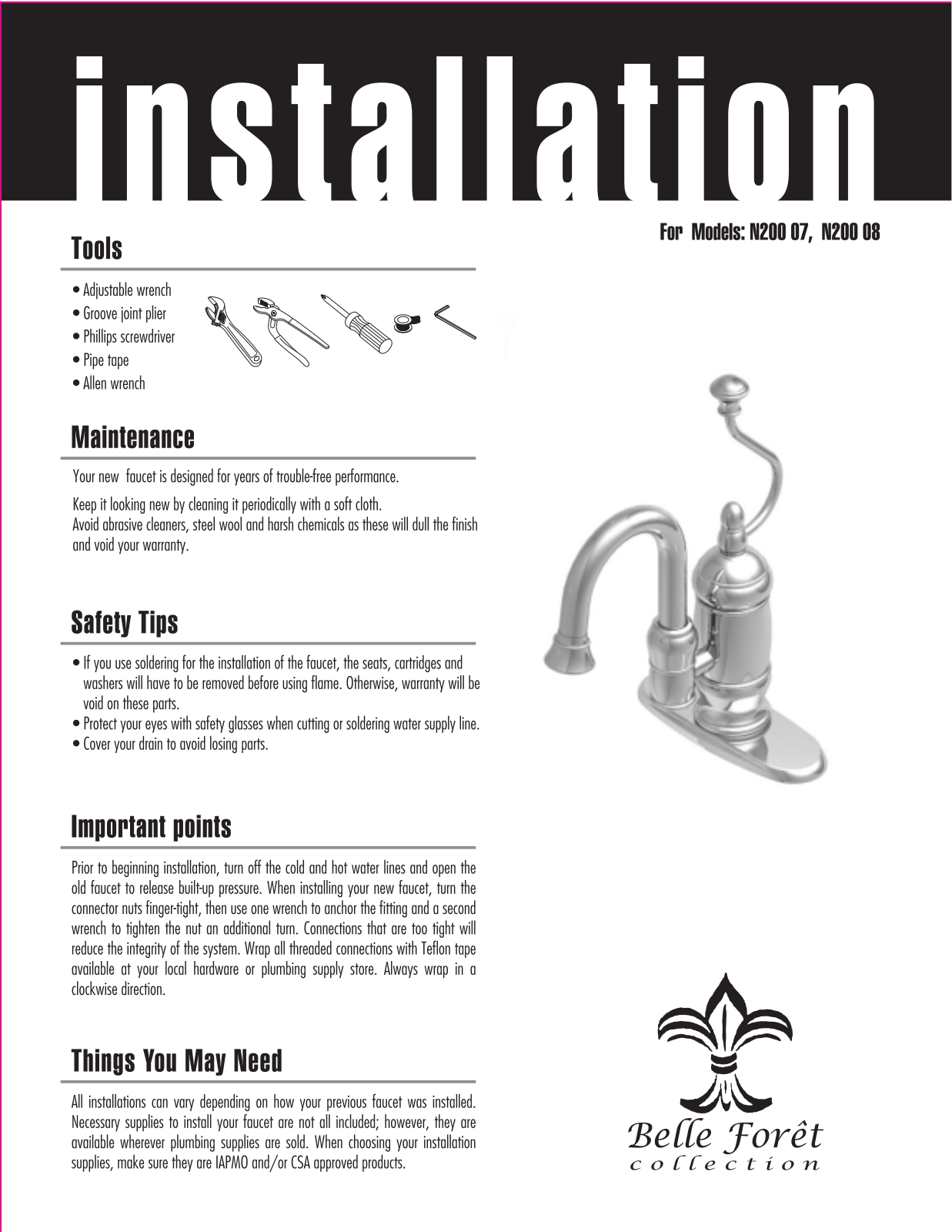 Factory Direct Hardware N20107 User Manual