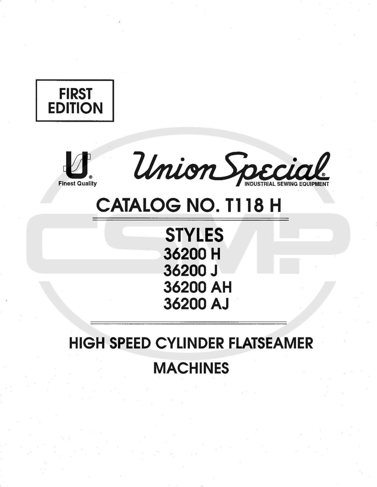 Union Special T118H Parts Book