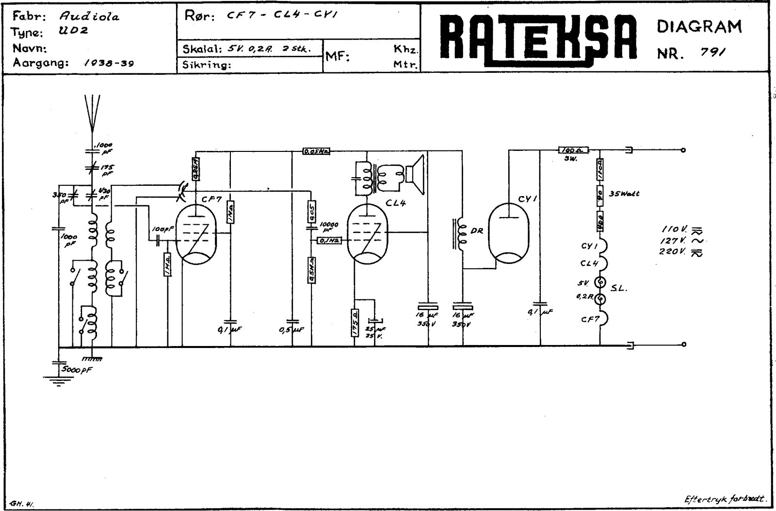 Audiola UD2 Schematic