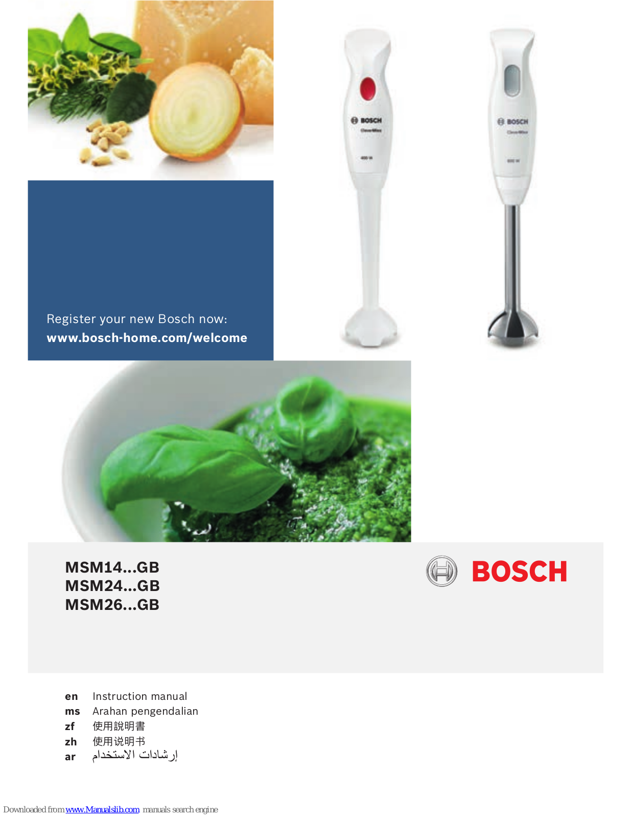 Bosch MSM14...GB, MSM24...GB, MSM26...GB Instruction Manual