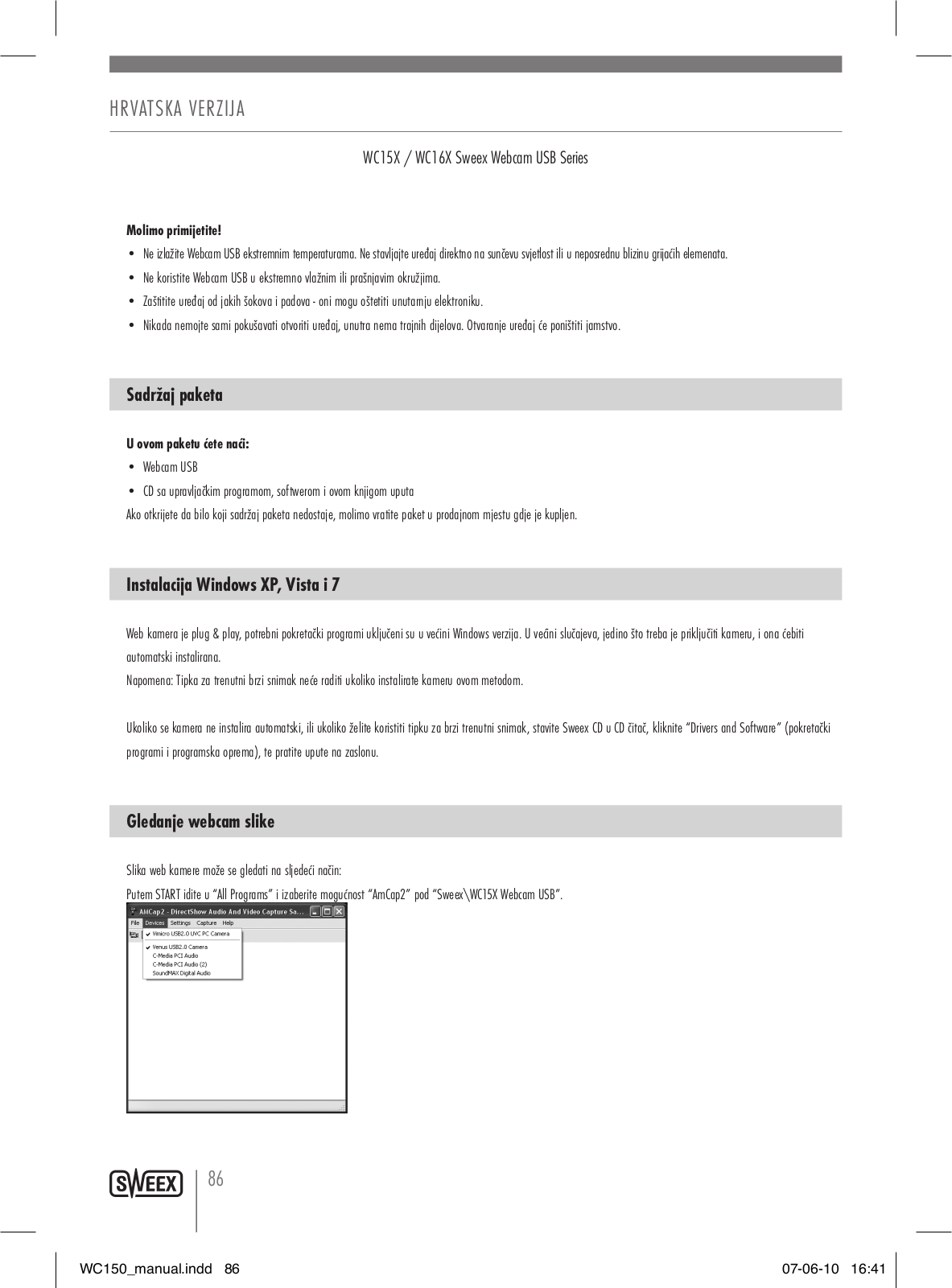 Sweex WC16X, WC15X User Manual