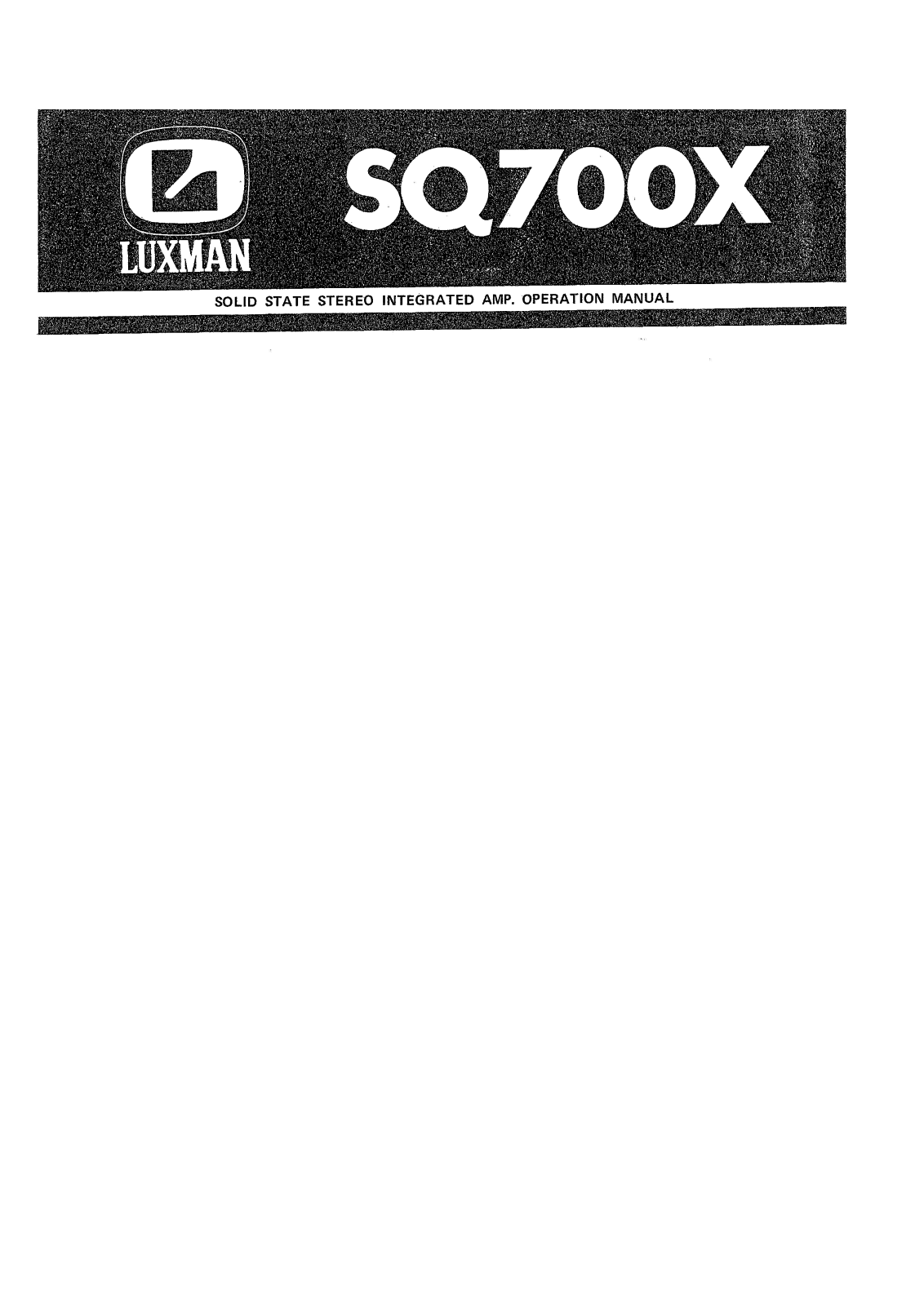 Luxman SQ-700X Service Manual