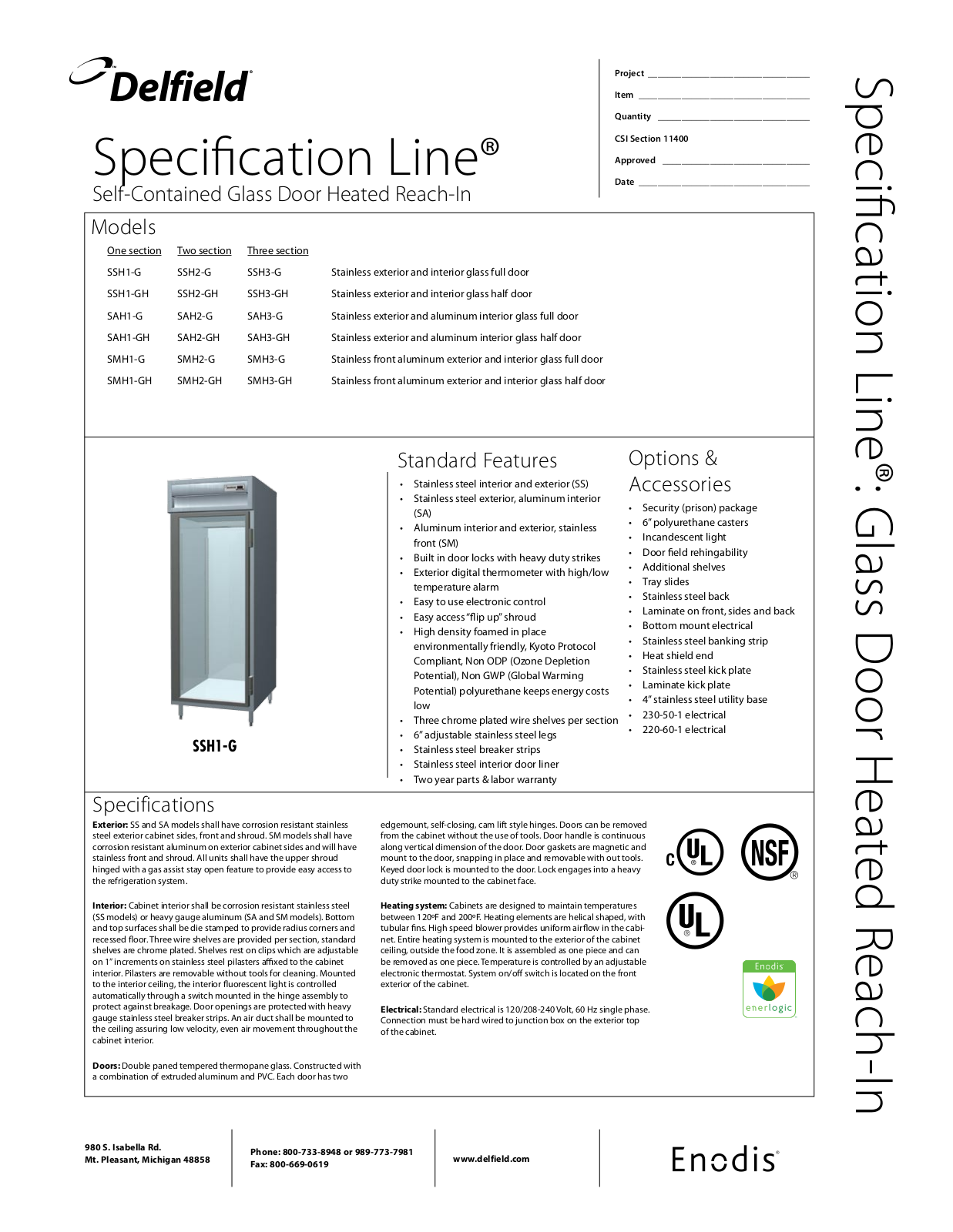 Delfield SSH-G User Manual