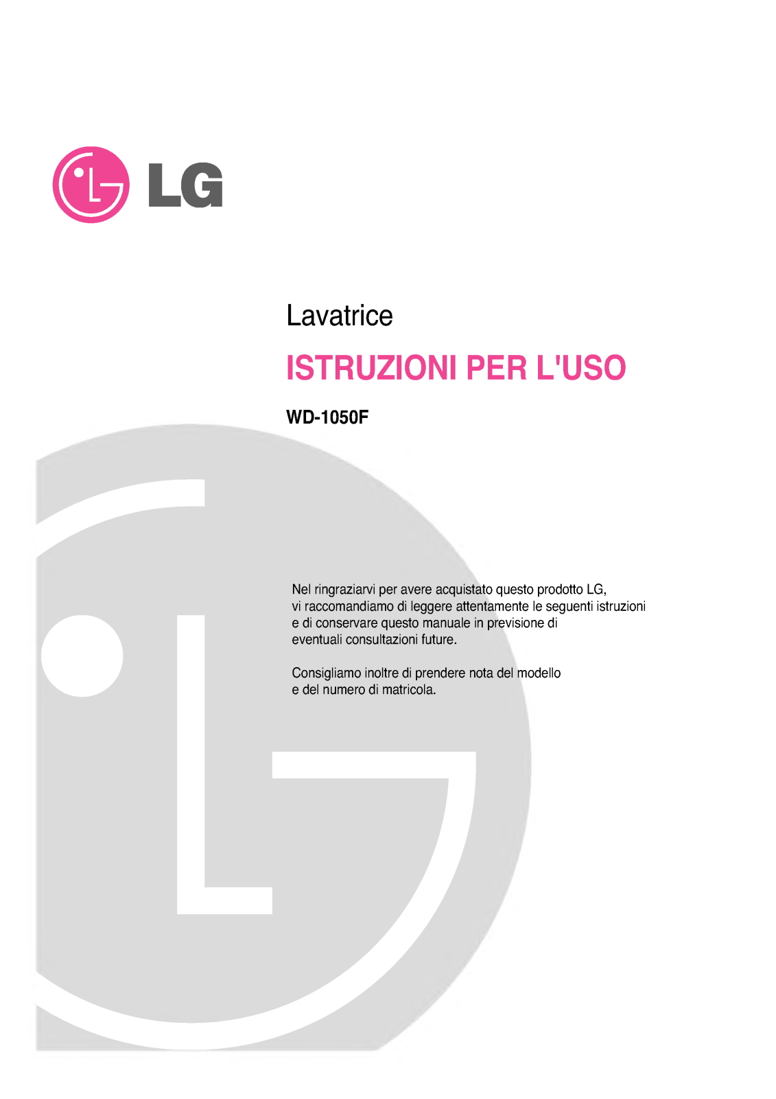 Lg WD-1050F User Manual