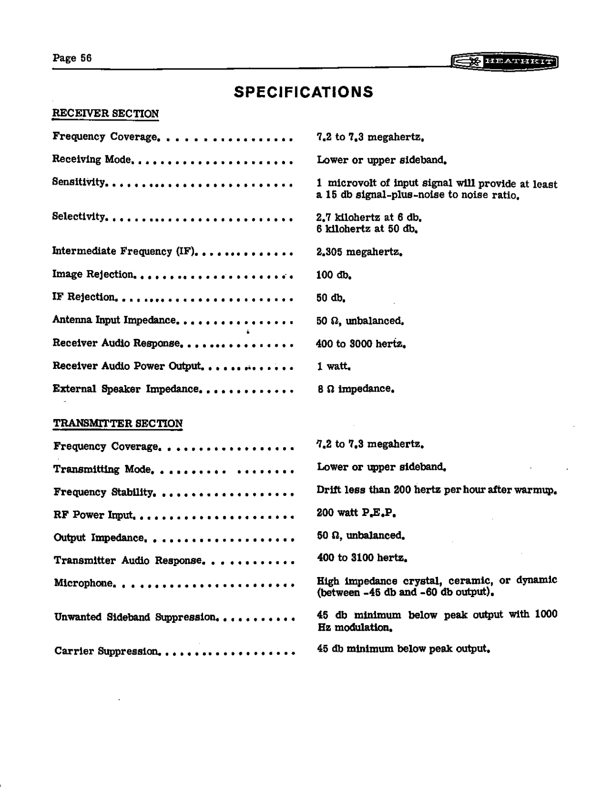 HEATHKIT HW-22a User Manual (PAGE 56)