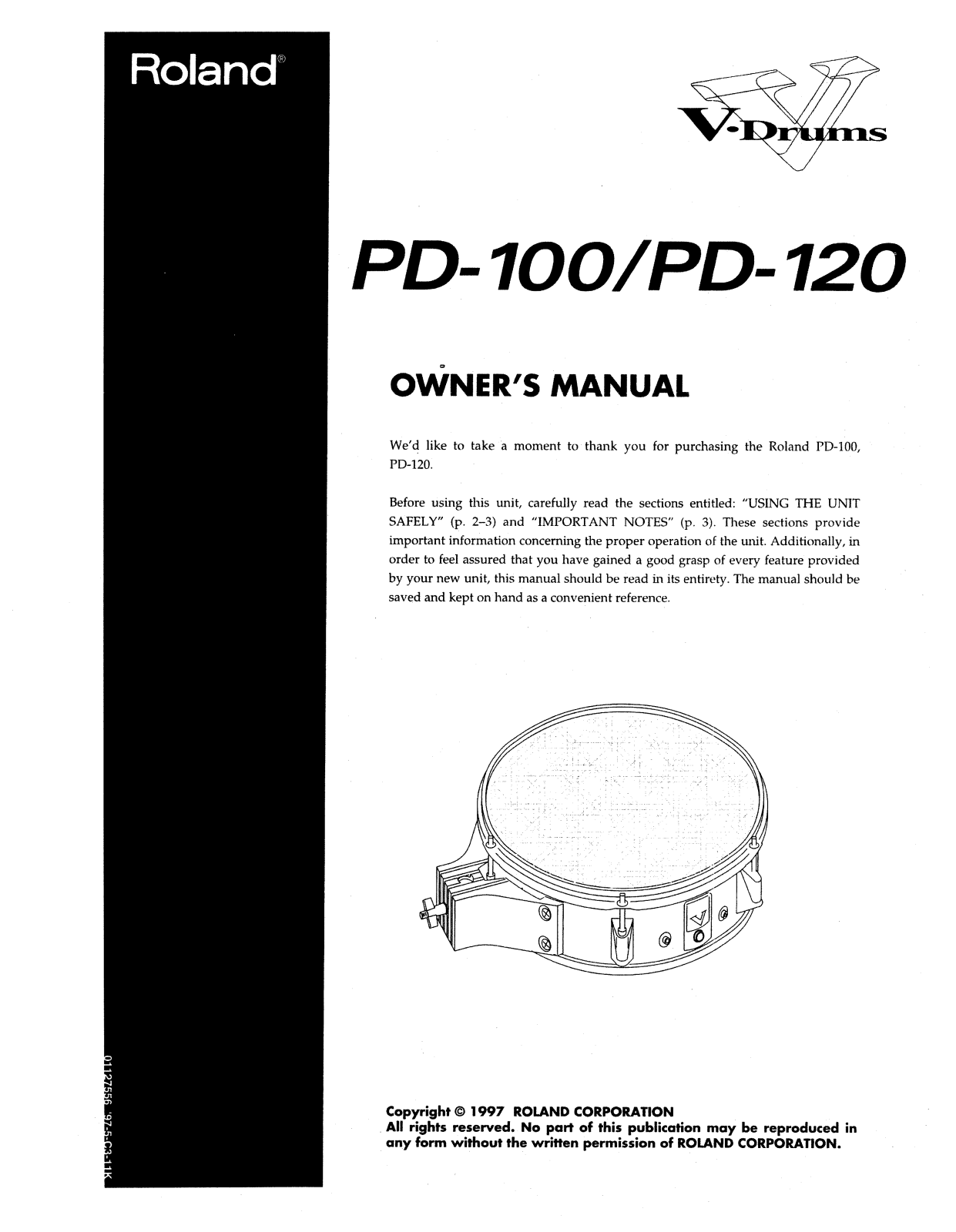 Roland PD 100, PD 120 Service Manual