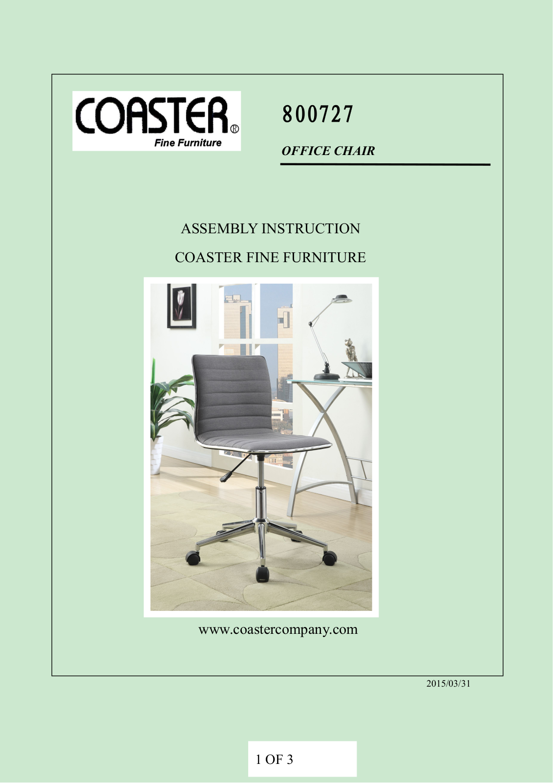 Coaster 800727 Assembly Guide - ManualMachine.com