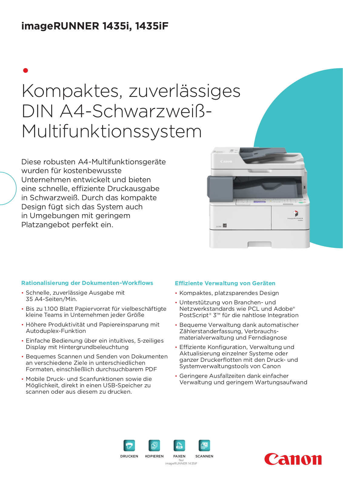 Canon IMAGERUNNER 1435I, IMAGERUNNER  1435IF BROCHURE