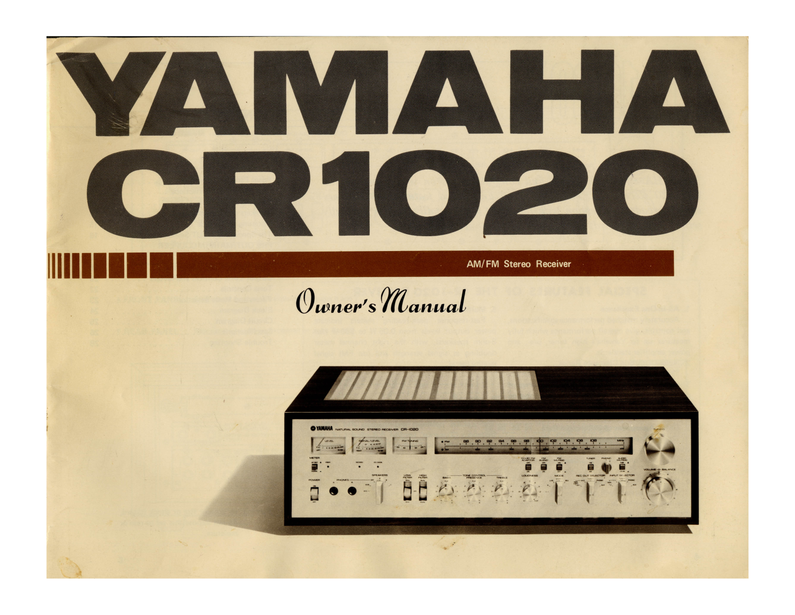 Yamaha CR-1020 Owners manual