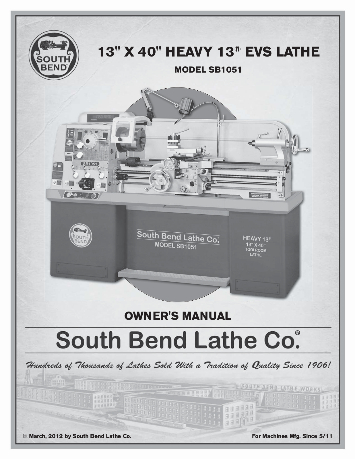 Southbend SB1051 User Manual