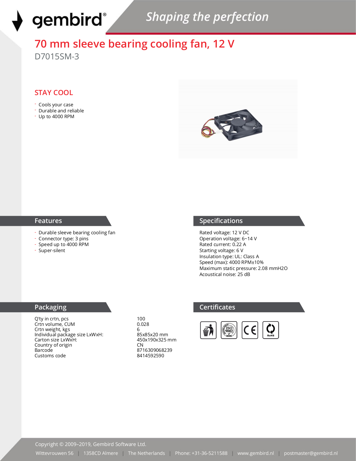 Gembird D7015SM-3 User Manual